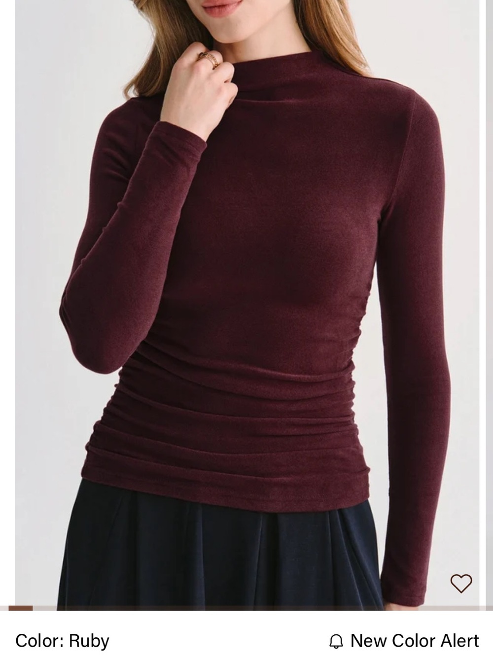 OGL Prowarm Thermal Ruched Sides Tuckable Mockneck Top